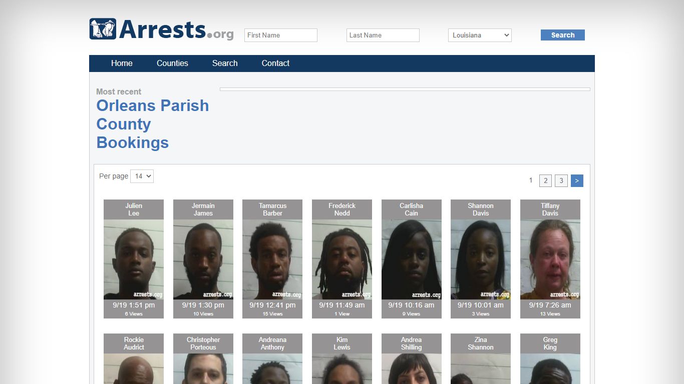 Orleans Parish County Arrests and Inmate Search